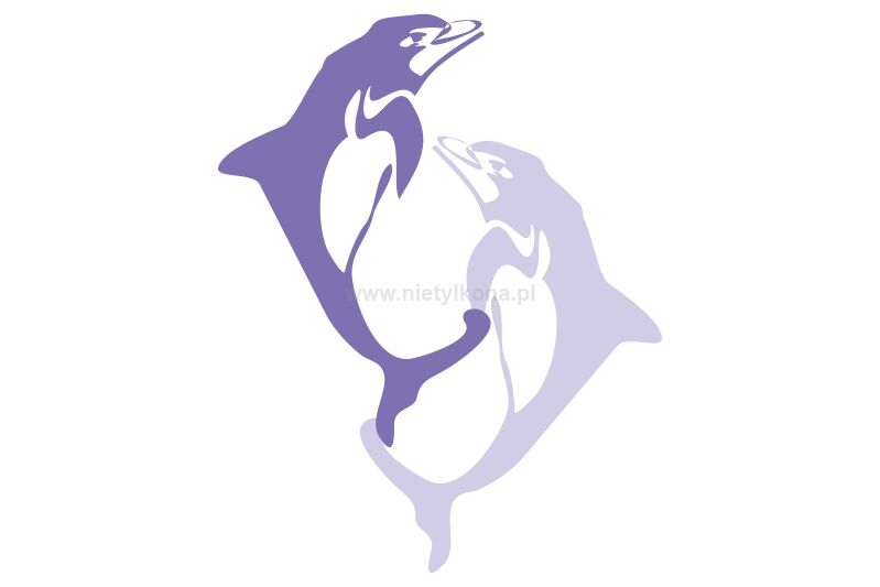 Naklejka dwukolorowa - Dwa Delfiny