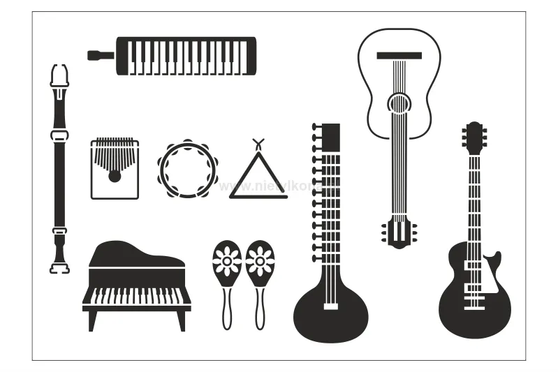 Naklejka Arkusz elementy - instrumenty muzyczne