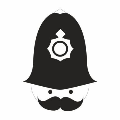 Naklejka dwukolorowa - Angielski polcjant /English policeman