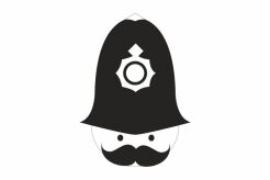 Naklejka dwukolorowa - Angielski polcjant /English policeman