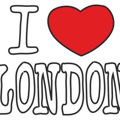 Naklejka dwukolorowa - I love London