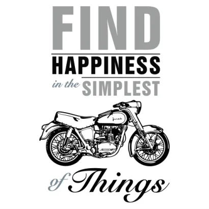 Naklejka dwukolorowa - Znaleźć szczęście w najprostszych rzeczach (motor) 