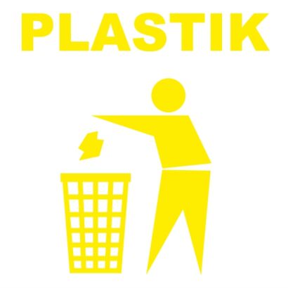 Naklejki na kosze do segregacji odpadów - plastik