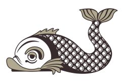 Naklejka dwukolorowa - Znudzona Ryba